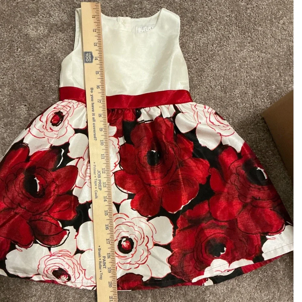 Gymboree Dressed Up Girls Dress‎ Red White Floral Bow Party 18-24 Months